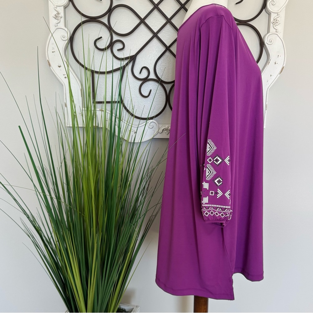 NWT CATHERINES 2X Purple Blouse Top (Fits more like a 3X or 4X) - Picture 3 of 6